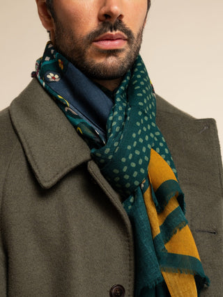 Edoardo (dark green) - Soft and lightweight Italian scarf from 100% wool - Glamourous Grace