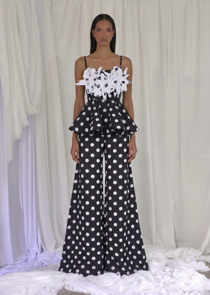 LA COLINA PANTS IN BLACK POLKA DOTS - Glamourous Grace