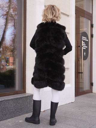 Genuine Polar Fox Fur Vest 90 cm