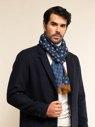 Andrea (blue) - Soft and lightweight Italian scarf from 100% wool - Glamourous Grace