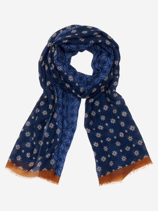 Andrea (blue) - Soft and lightweight Italian scarf from 100% wool - Glamourous Grace