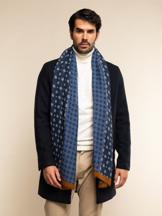 Andrea (blue) - Soft and lightweight Italian scarf from 100% wool - Glamourous Grace