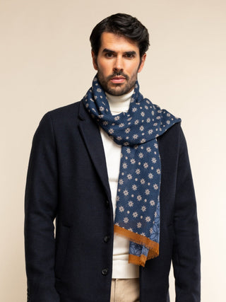 Andrea (blue) - Soft and lightweight Italian scarf from 100% wool - Glamourous Grace