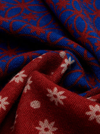 Andrea (red/blue) - Soft and lightweight Italian scarf from 100% wool - Glamourous Grace