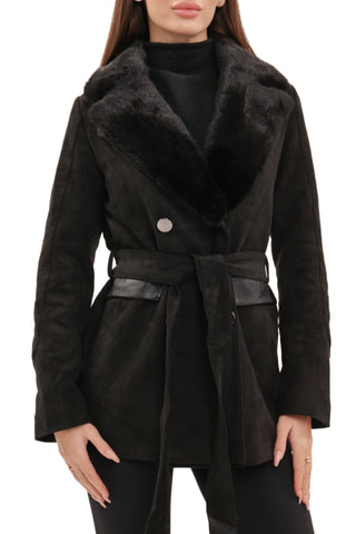 Genuine Mink Fur Eco Suede Jacket