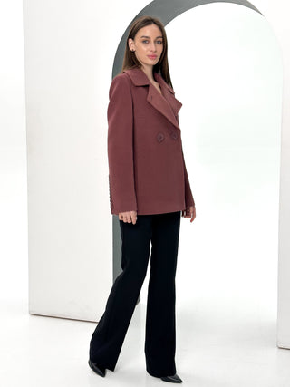 Lyndale Cashmere Wool Blend Coat in Sangria