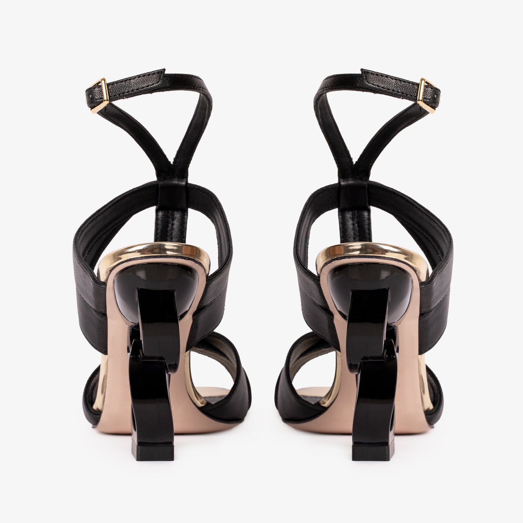 The Duffryn Black T-Strap Leather Women Sandal - Glamourous Grace