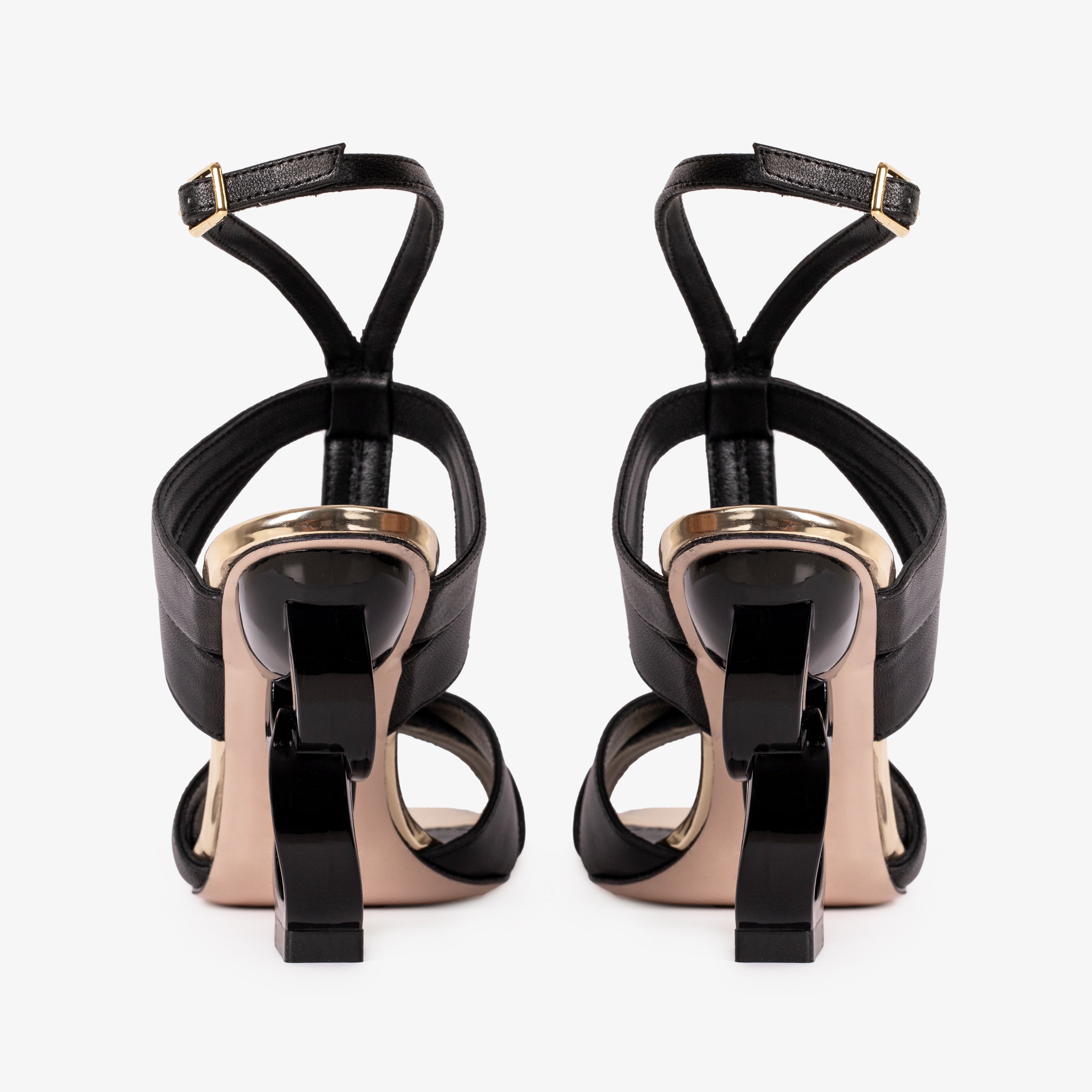 The Duffryn Black T-Strap Leather Women Sandal - Glamourous Grace