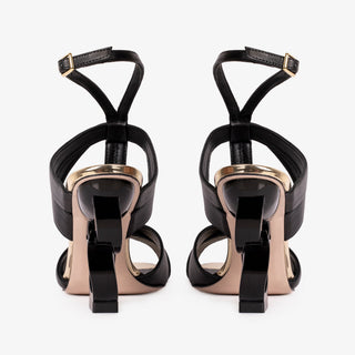 The Duffryn Black T-Strap Leather Women Sandal - Glamourous Grace