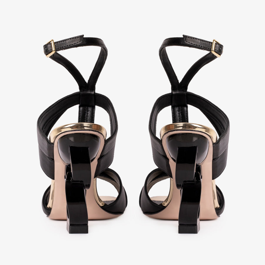 The Duffryn Black T-Strap Leather Women Sandal - Glamourous Grace
