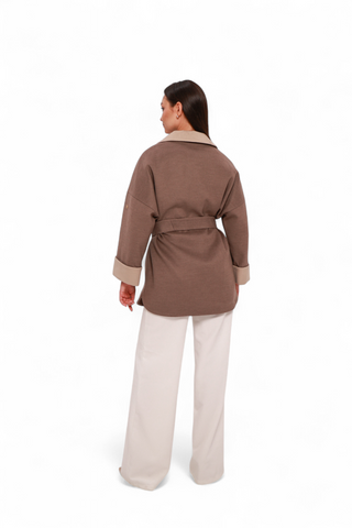 Sandro Cashmere Blend Overcoat in Latte