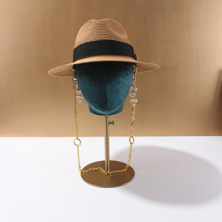 The Capri Fedora EUR" Gold Chain Edition in Beige