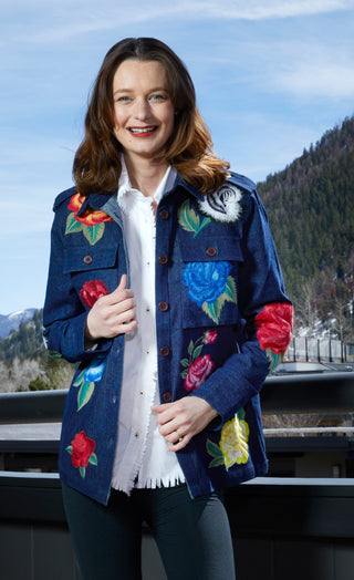 Embroidered Denim Jacket - Glamourous Grace