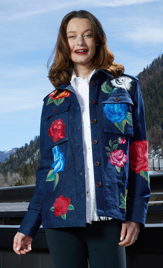 Embroidered Denim Jacket - Glamourous Grace