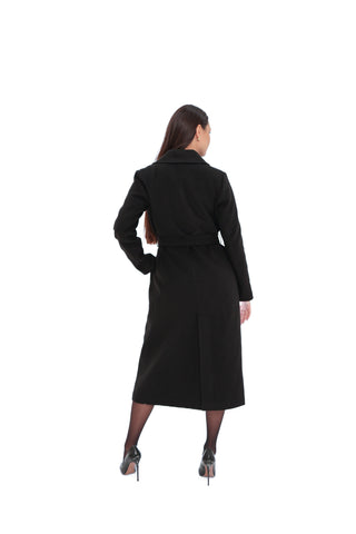 Justine Cashmere Blend Overcoat in Black, 100cm