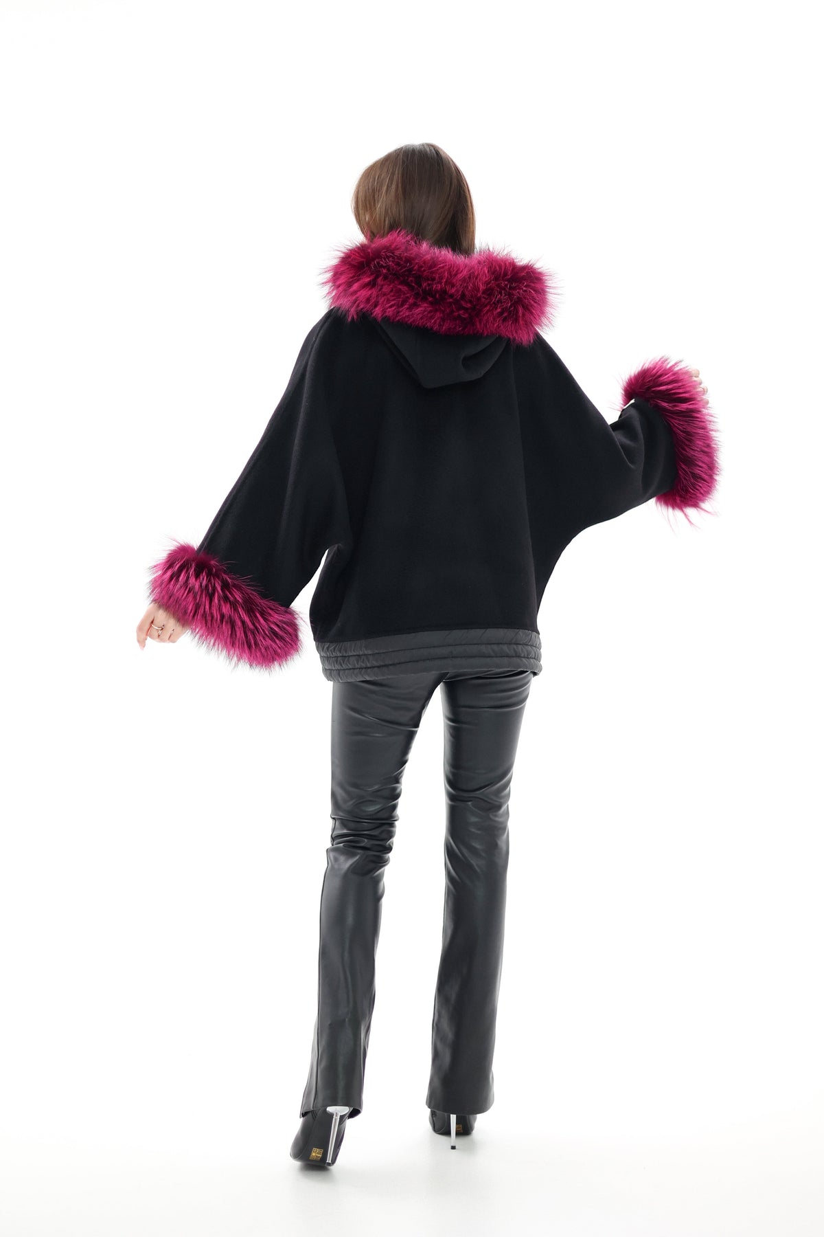 Saga®Furs Silver Fox Cashmere Blend Coat