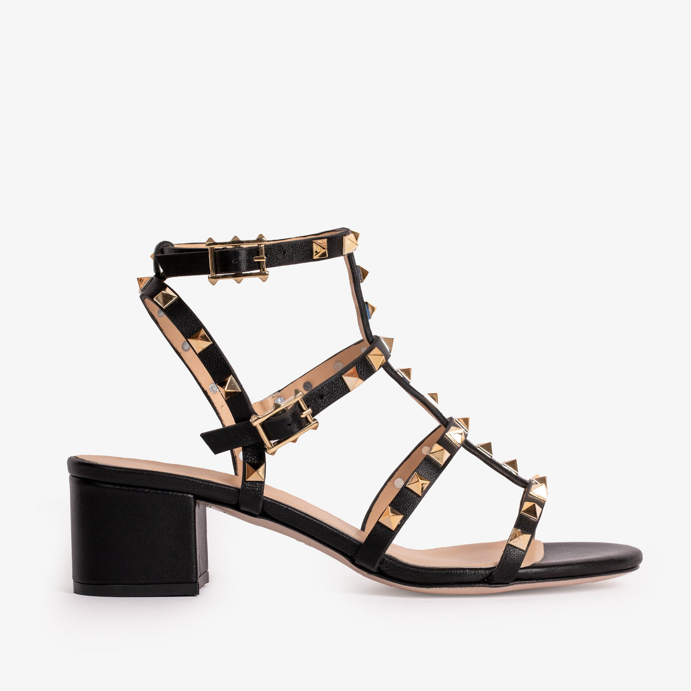 The Nejapa Black Multi Strap Leather Women Sandal - Glamourous Grace