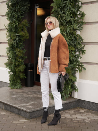 Genuine Shearling Lamb Leather Jacket