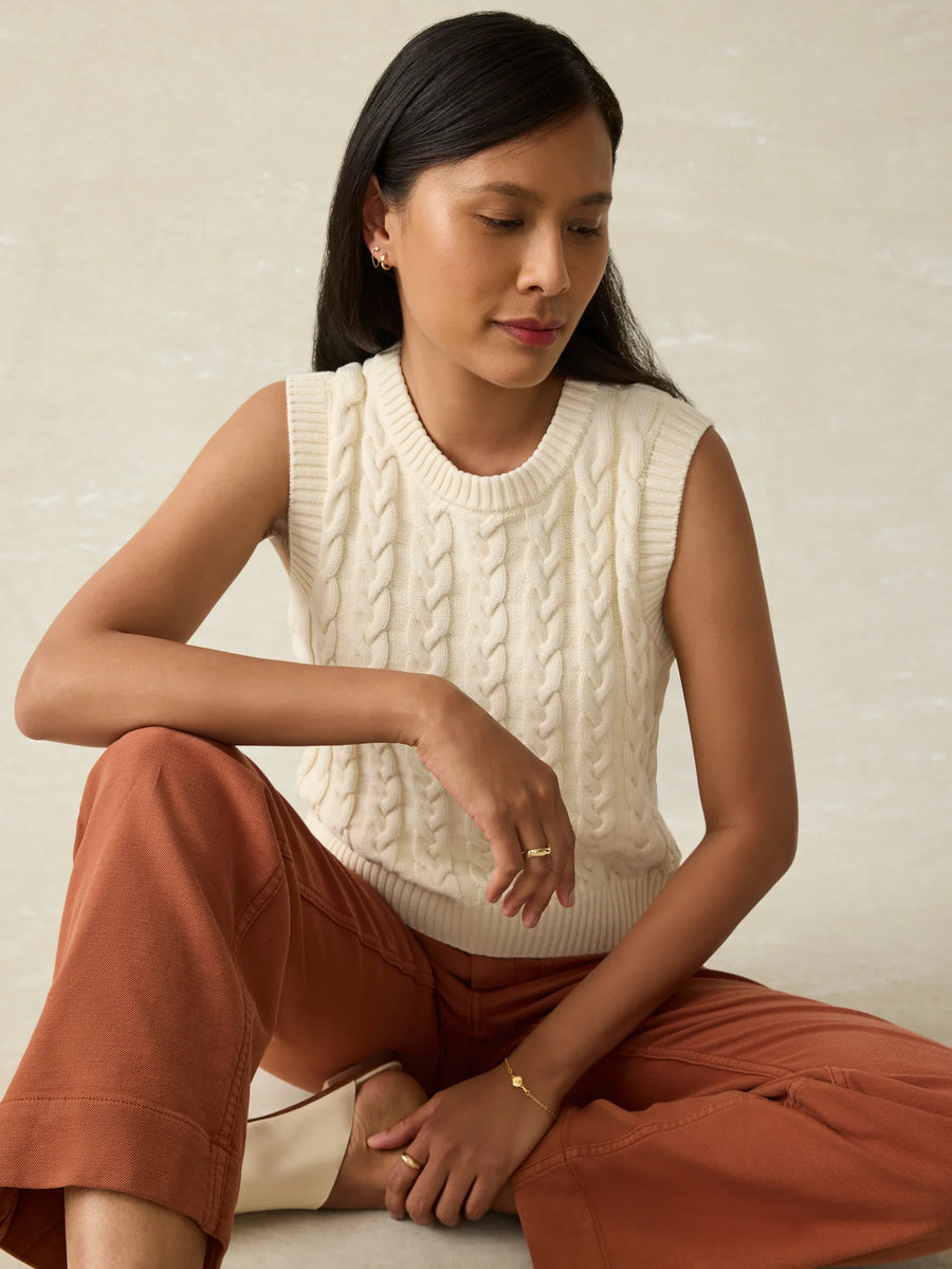 Faherty Sunwashed Sweater Vest - Glamourous Grace