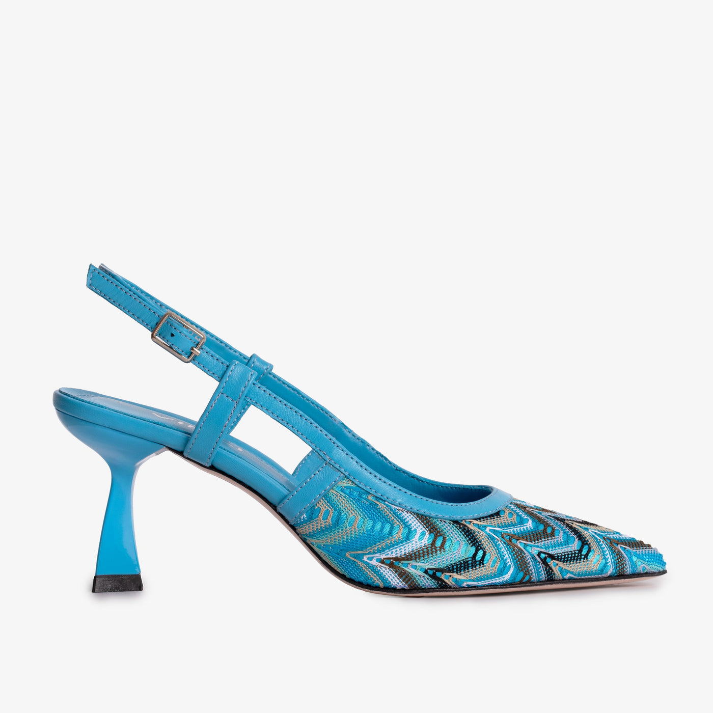 The Napoli Blue Leather Slingback Women Sandal - Glamourous Grace