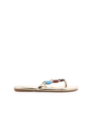 Farasha Gold Flip Flop Sandals