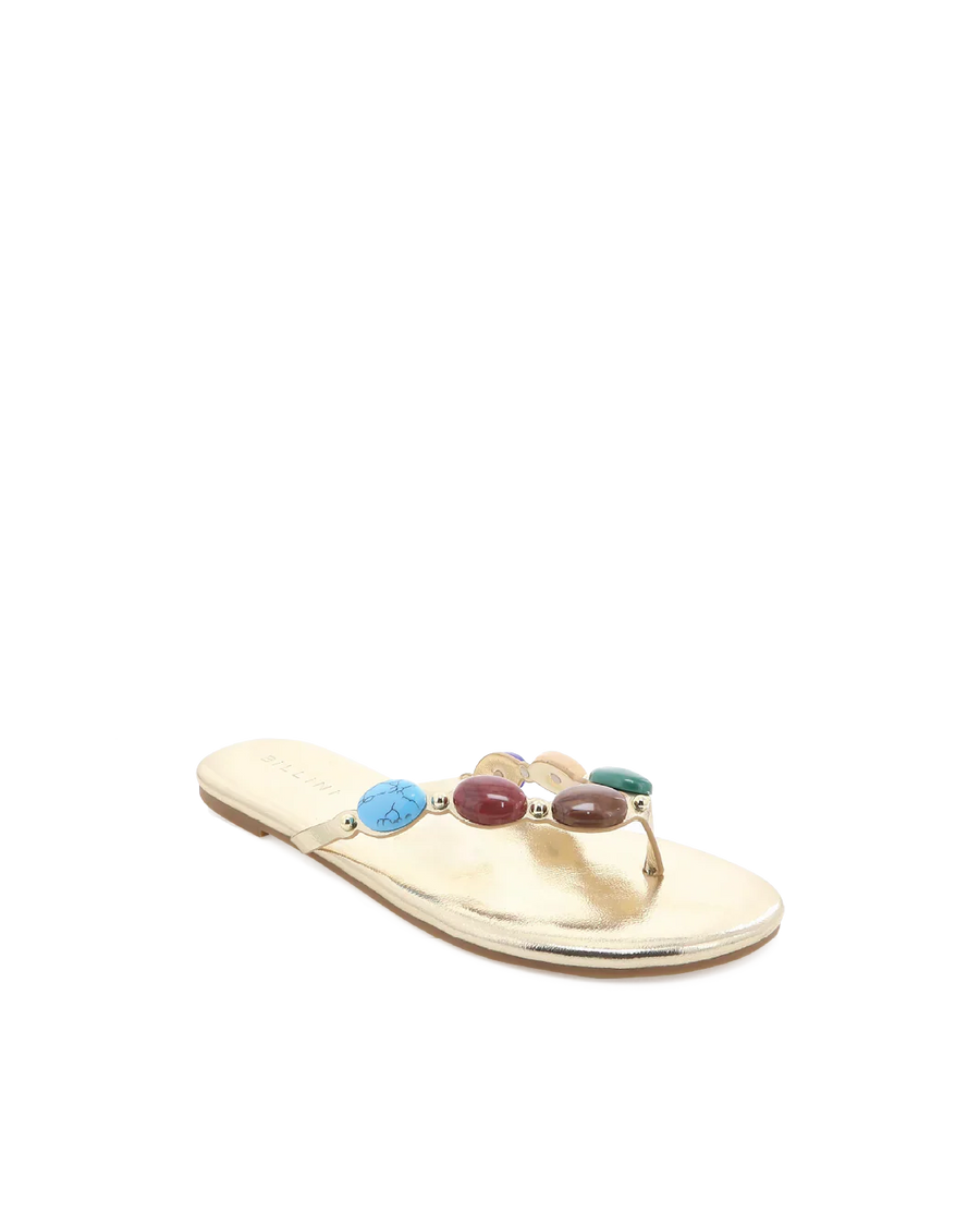 Farasha Gold Flip Flop Sandals