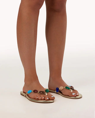 Farasha Gold Flip Flop Sandals