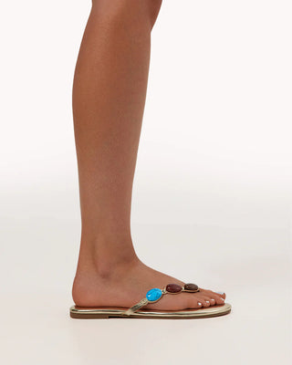 Farasha Gold Flip Flop Sandals