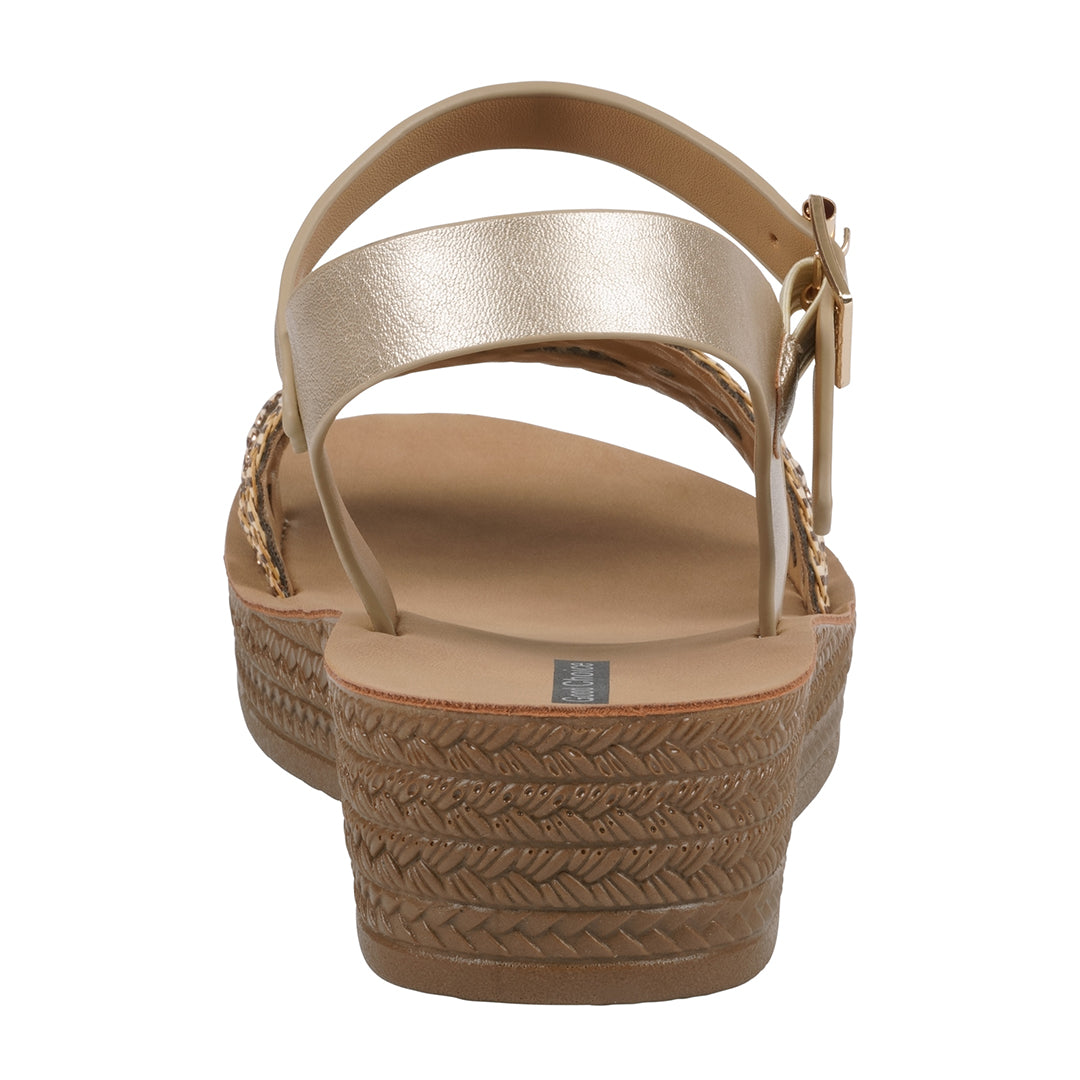 Women's Fay Gold Embellished Cross Strap Sandals - Glamourous Grace