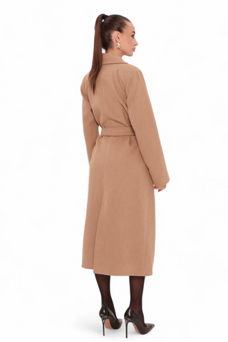 Justine Cashmere Blend Overcoat in Camel, 100cm