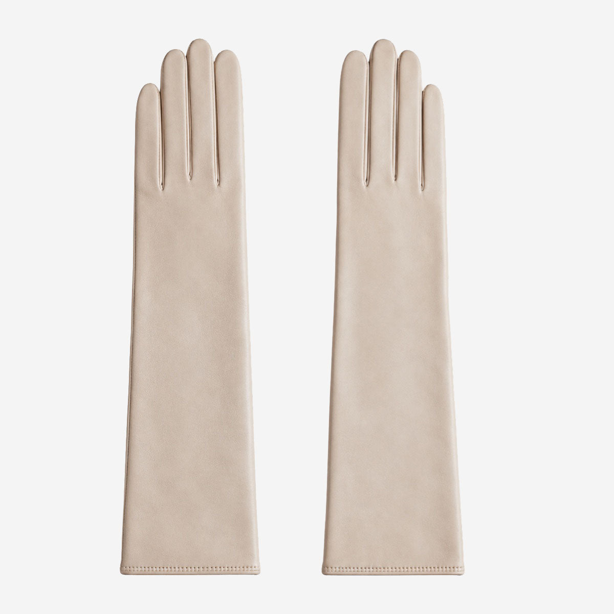 Leonora (cream) - Italian cashmere lined 6-button length leather gloves - Glamourous Grace