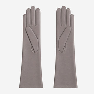Leonora (grey) - Italian cashmere lined 6-button length leather gloves - Glamourous Grace