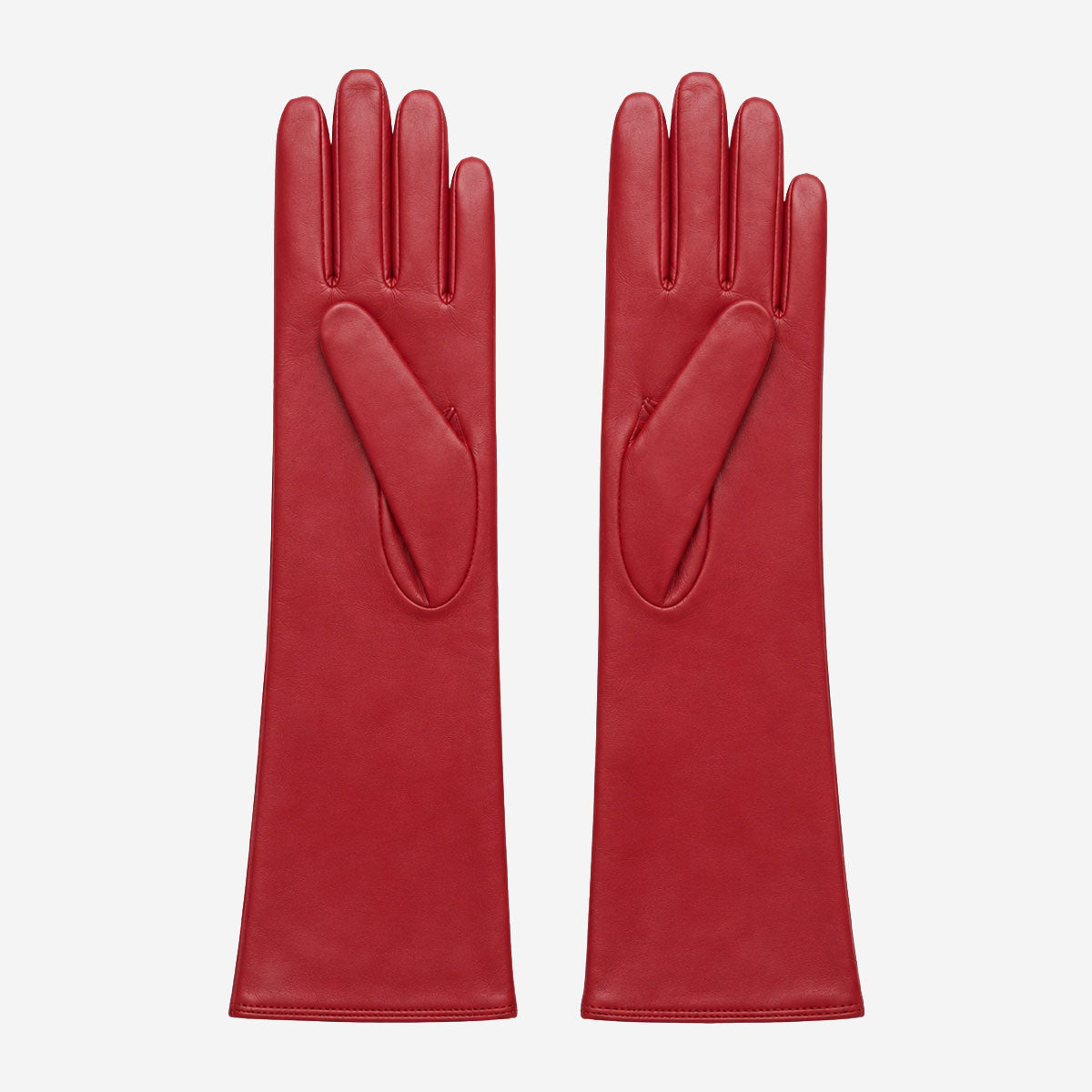 Leonora (deep red) - Italian cashmere lined 6-button length leather gloves - Glamourous Grace
