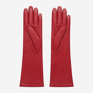 Leonora (deep red) - Italian cashmere lined 6-button length leather gloves - Glamourous Grace