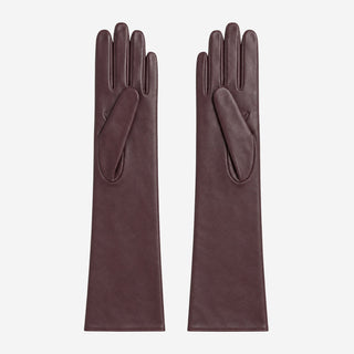 Leonora (dark brown) - Italian "8 button length" cashmere lined leather gloves - Glamourous Grace