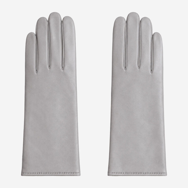 FC04 (grey) - Women's Italian cashmere lined leather gloves - Glamourous Grace