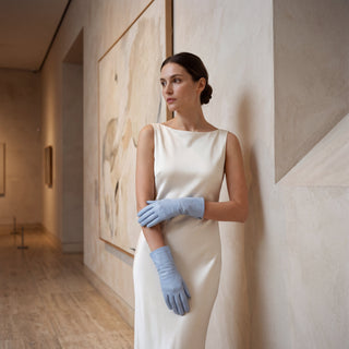 FC04 (sky) - Women's Italian cashmere lined leather gloves - Glamourous Grace