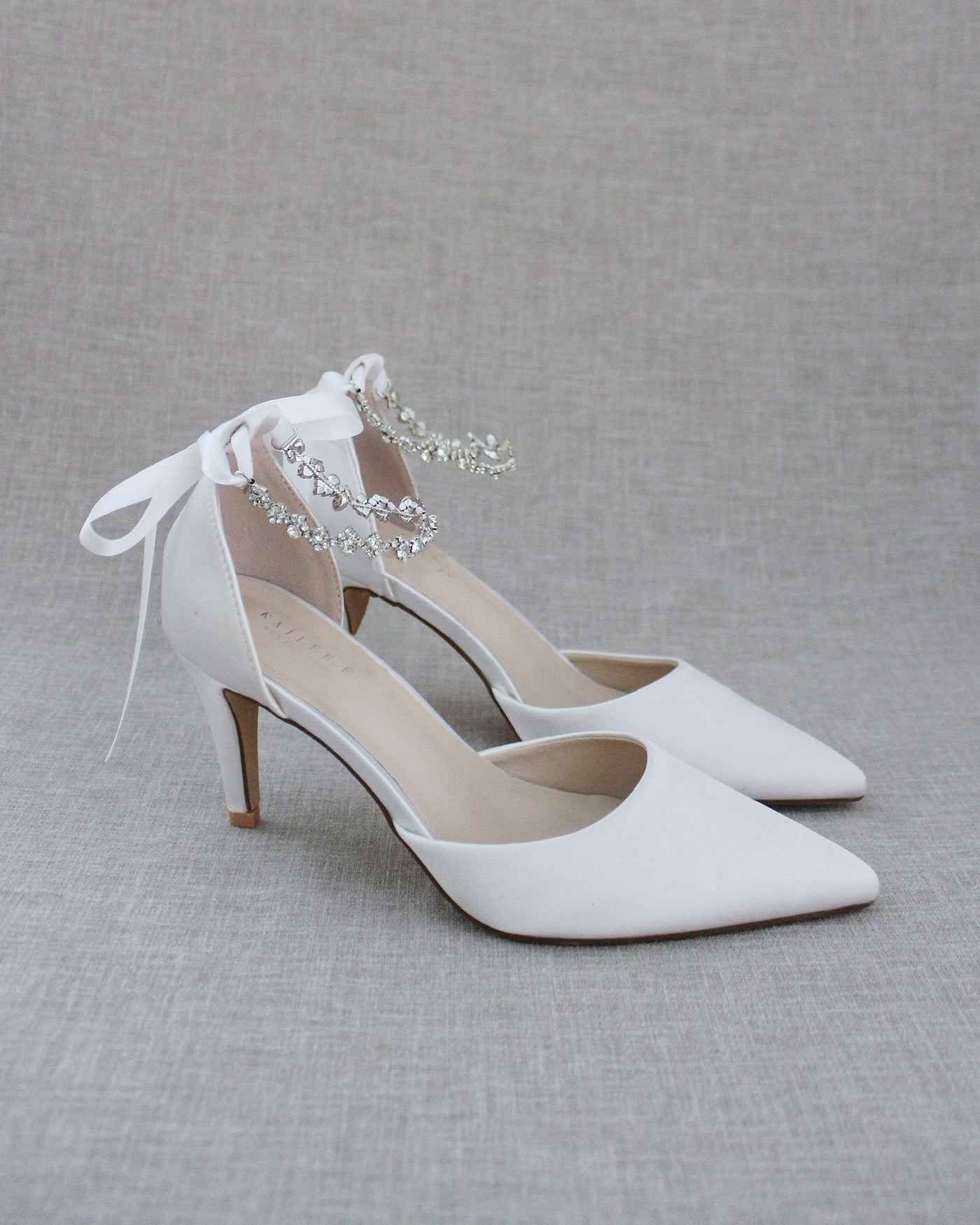 Wedding Pumps with Amaryllis Crystal Strap - Glamourous Grace