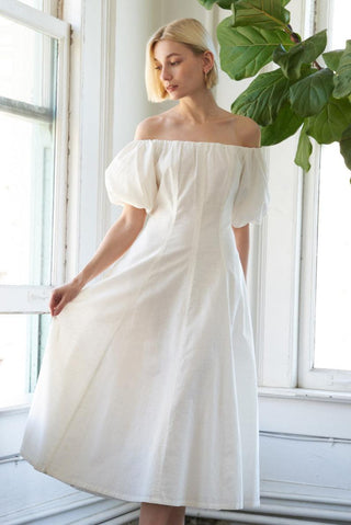 PROTECTING MY PEACE WOVEN MIDI DRESS - Glamourous Grace