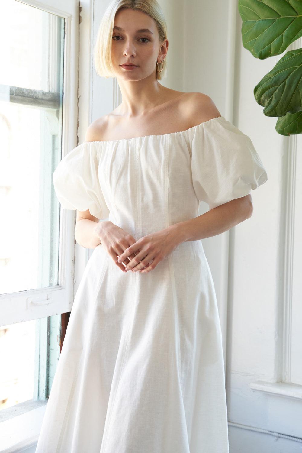 PROTECTING MY PEACE WOVEN MIDI DRESS - Glamourous Grace