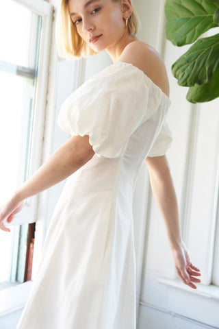 PROTECTING MY PEACE WOVEN MIDI DRESS - Glamourous Grace