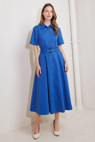 LUCKY ME WOVEN MIDI DRESS - Glamourous Grace