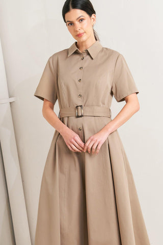 LUCKY ME WOVEN MIDI DRESS - Glamourous Grace