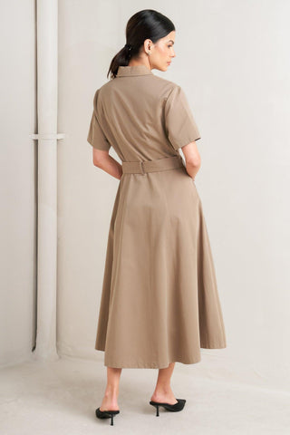 LUCKY ME WOVEN MIDI DRESS - Glamourous Grace