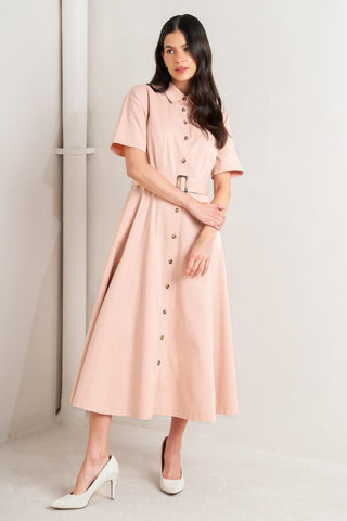 LUCKY ME WOVEN MIDI DRESS - Glamourous Grace