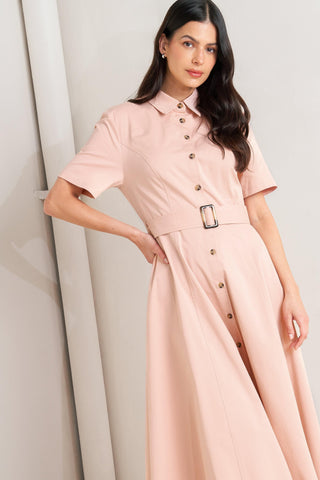 LUCKY ME WOVEN MIDI DRESS - Glamourous Grace