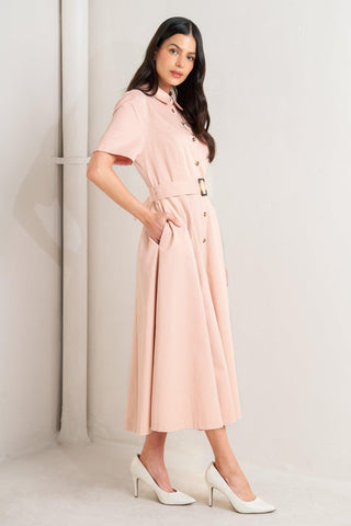 LUCKY ME WOVEN MIDI DRESS - Glamourous Grace