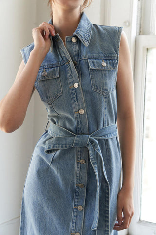 JUST FOLLOW ME DENIM MIDI DRESS - Glamourous Grace
