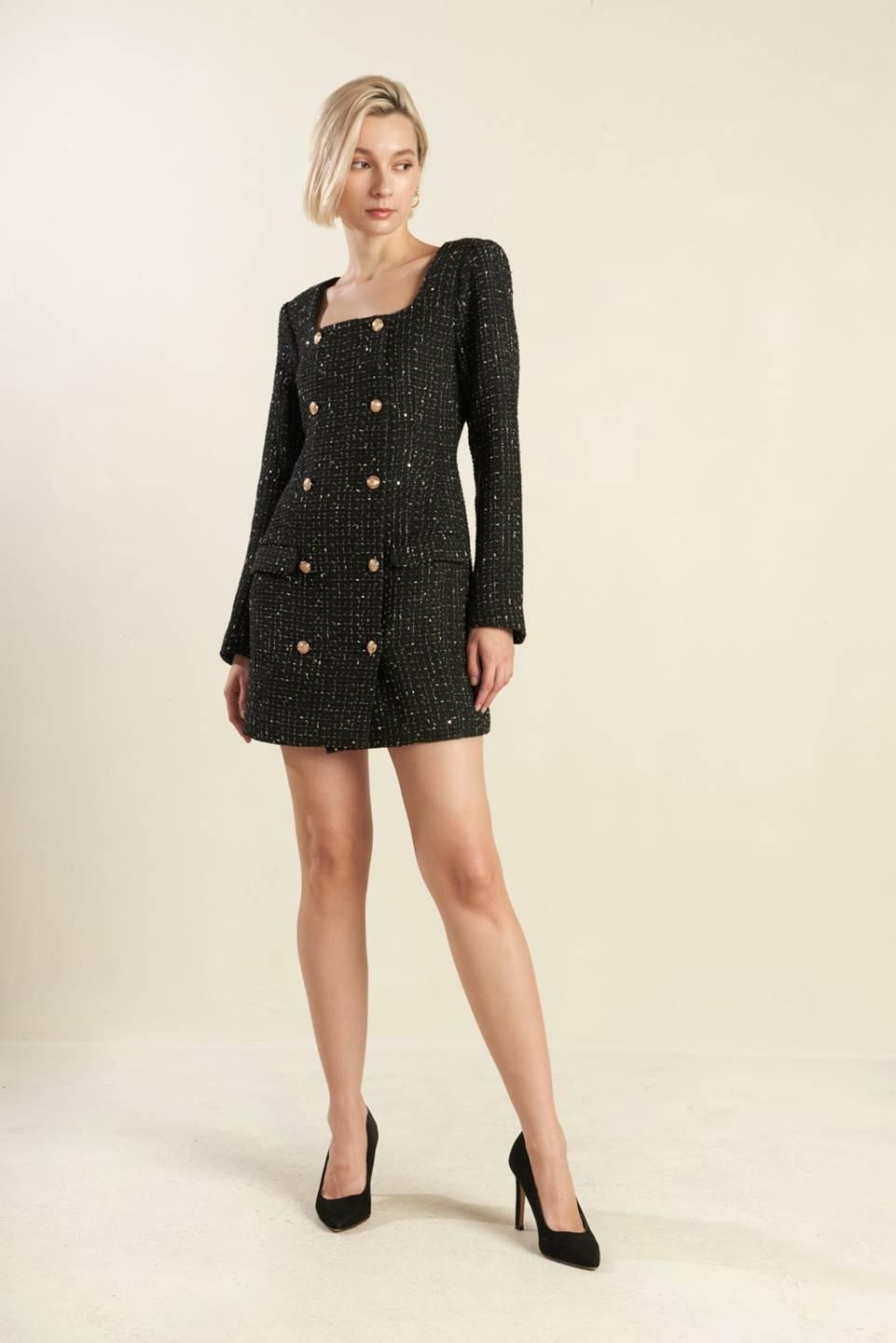 HEART UNBOUND TWEED MINI DRESS - Glamourous Grace