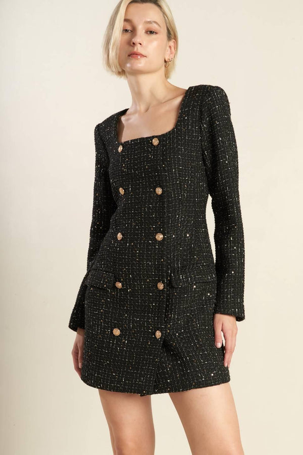 HEART UNBOUND TWEED MINI DRESS - Glamourous Grace